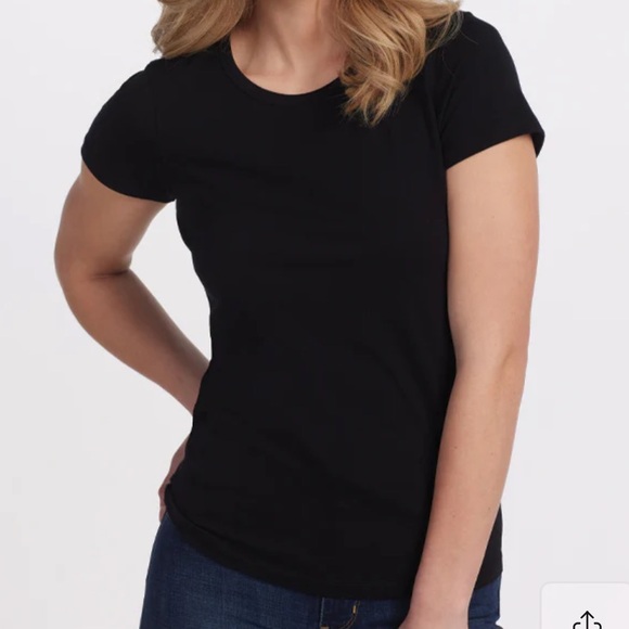 Woolx Addie Merino Wool Black Short Sleeve Women's Tee Size L - Picture 1 of 4